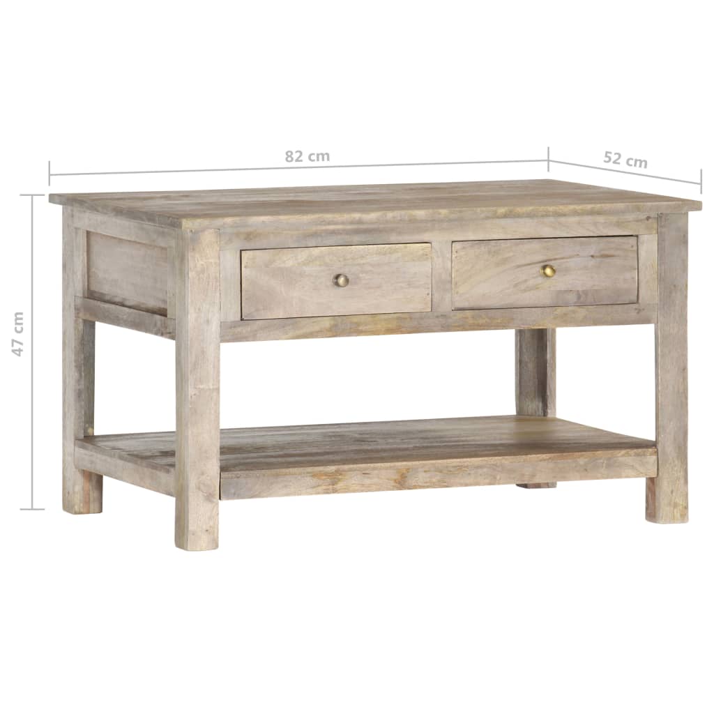 Tavolino da Salotto 82x52x47 cm in Legno Massello di Mango | homemem39