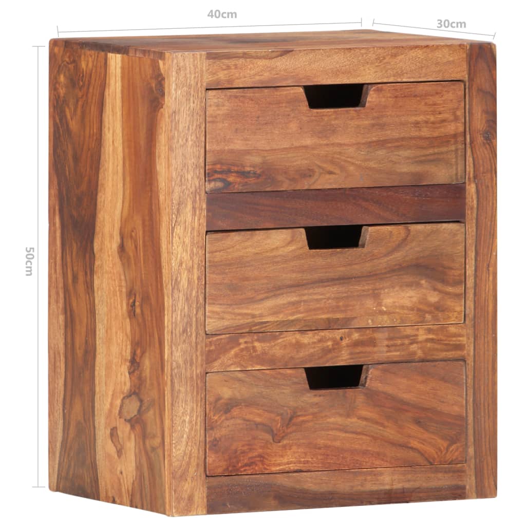 Comodino 40x30x50 cm in Legno Massello di Acacia | homemem39