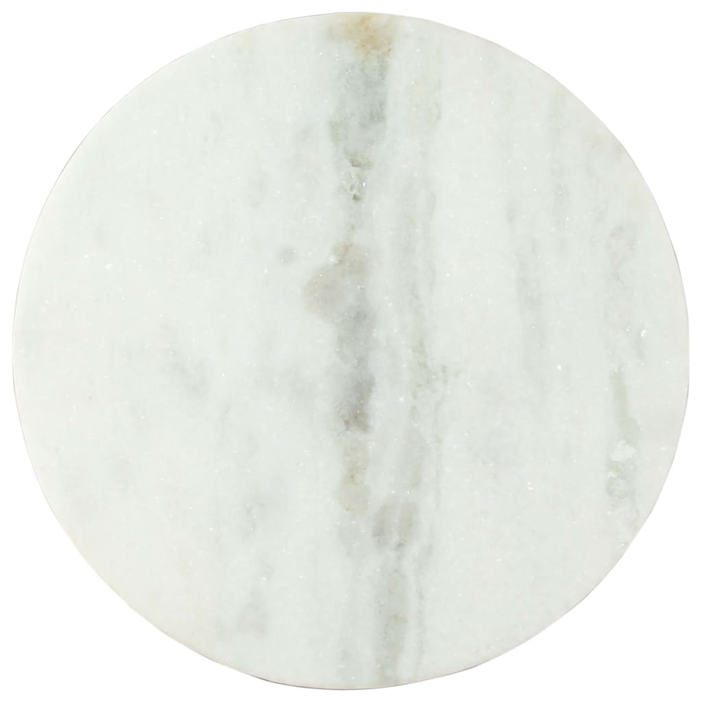 Tavolino da Salotto Bianco e Nero Ø50 cm in Vero Marmo Solido | homemem39