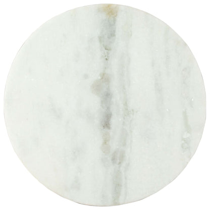Tavolino da Salotto Bianco e Nero Ø50 cm in Vero Marmo Solido | homemem39