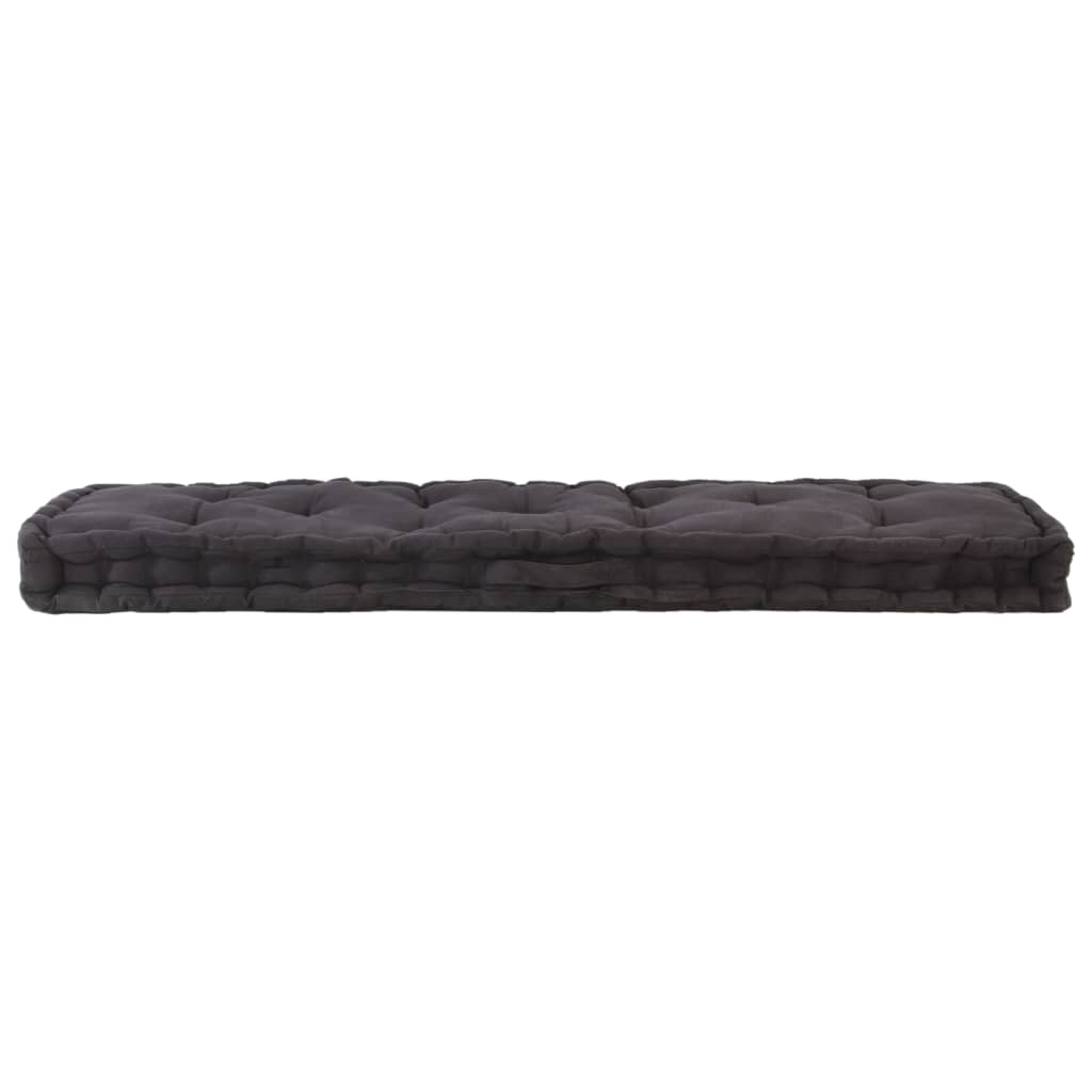 Cuscino per Pallet e Pavimento in Cotone 120x40x7 cm Nero - homemem39