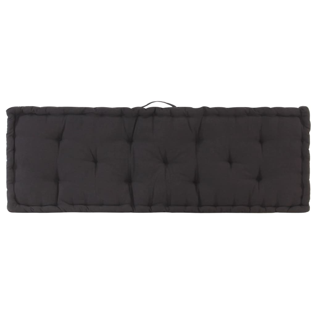 Cuscino per Pallet e Pavimento in Cotone 120x40x7 cm Nero - homemem39