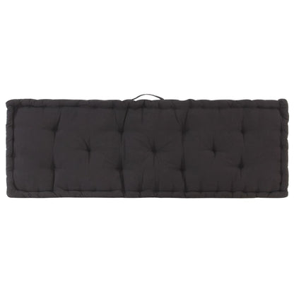 Cuscino per Pallet e Pavimento in Cotone 120x40x7 cm Nero - homemem39