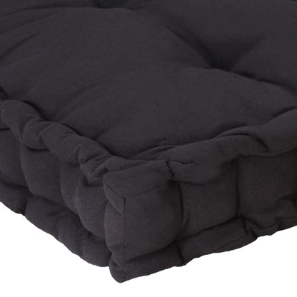 Cuscino per Pallet e Pavimento in Cotone 120x40x7 cm Nero - homemem39