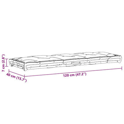 Cuscino per Pallet e Pavimento in Cotone 120x40x7 cm Nero | homemem39