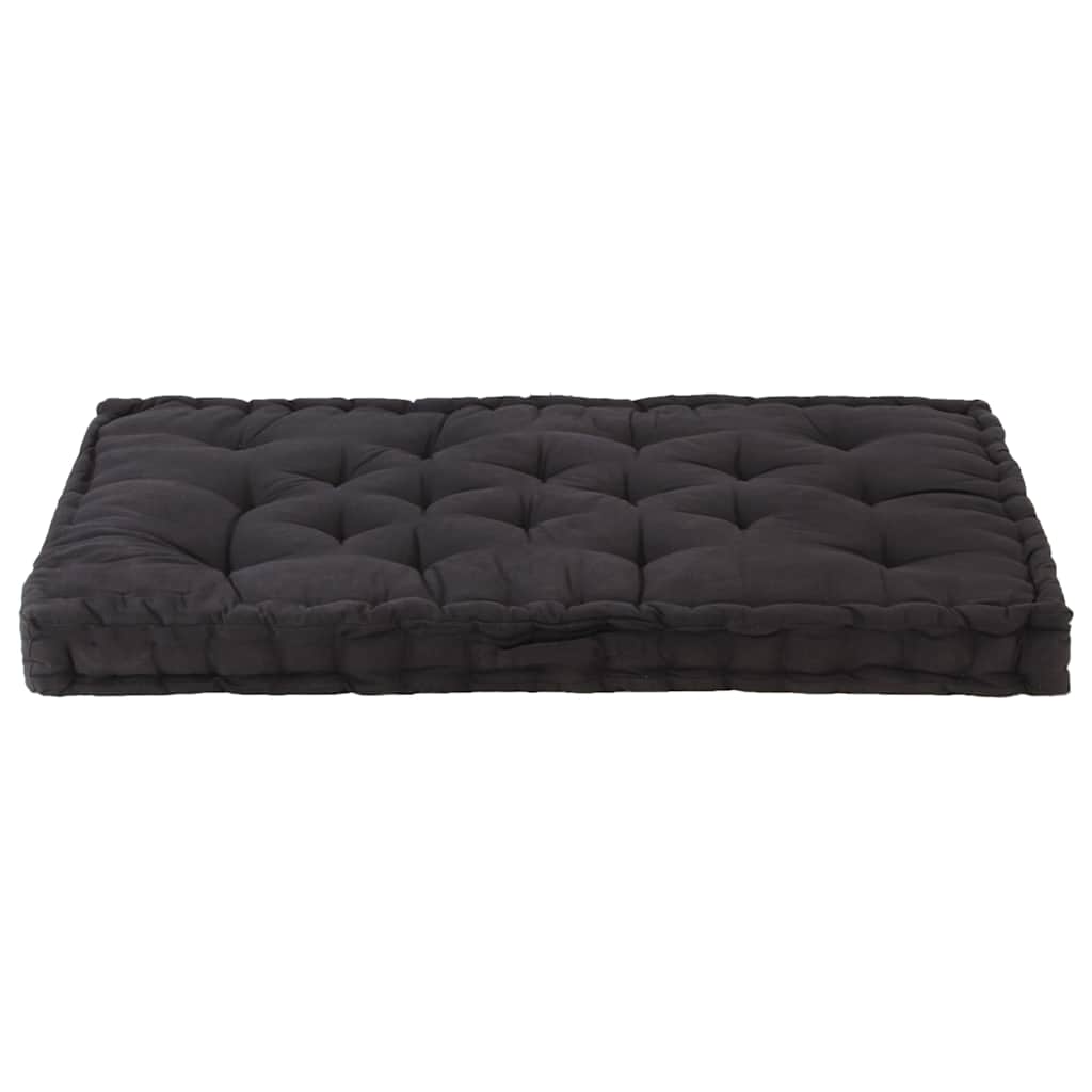 Cuscino per Pallet e Pavimento in Cotone 120x80x10 cm Nero | homemem39