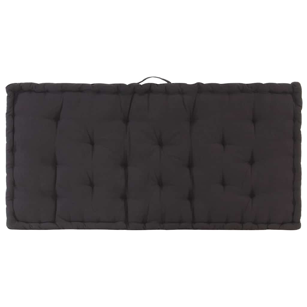 Cuscino per Pallet e Pavimento in Cotone 120x80x10 cm Nero | homemem39