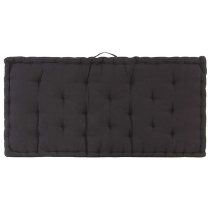 Cuscino per Pallet e Pavimento in Cotone 120x80x10 cm Nero | homemem39