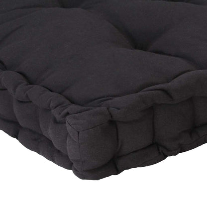 Cuscino per Pallet e Pavimento in Cotone 120x80x10 cm Nero | homemem39