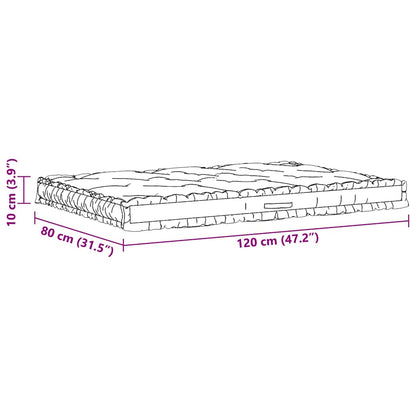Cuscino per Pallet e Pavimento in Cotone 120x80x10 cm Nero | homemem39