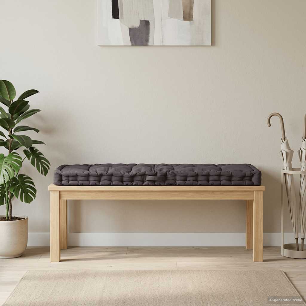 Cuscino per Pallet e Pavimento in Cotone 120x40x7 cm Antracite | homemem39