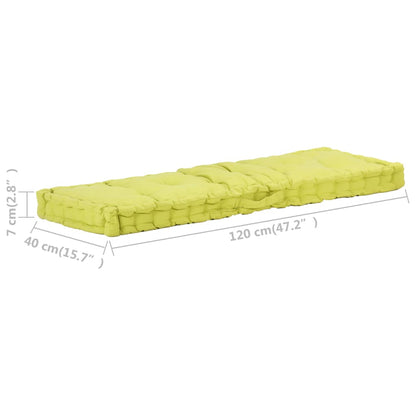 Cuscino per Pallet e Pavimento in Cotone 120x40x7 cm Verde