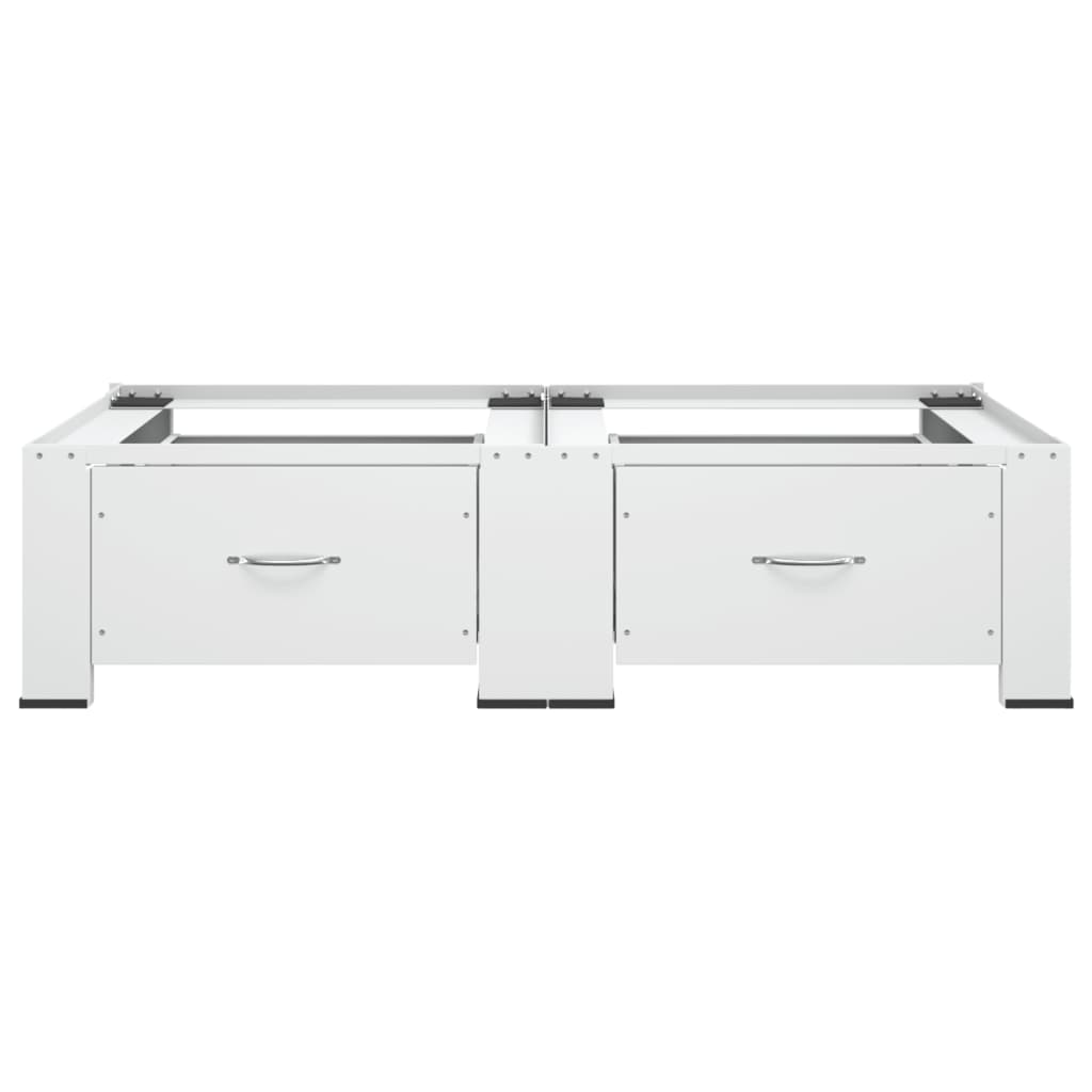 Supporto Doppio Lavatrice e Asciugatrice con Cassetti Bianco