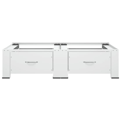 Supporto Doppio Lavatrice e Asciugatrice con Cassetti Bianco