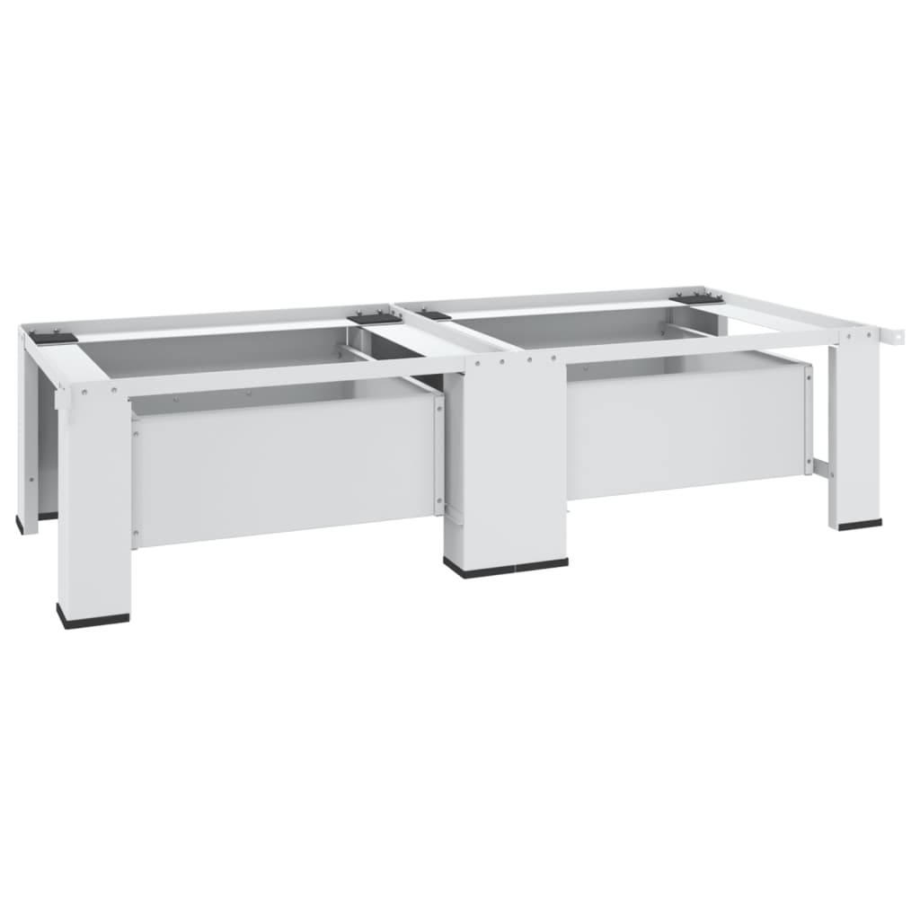 Supporto Doppio Lavatrice e Asciugatrice con Cassetti Bianco