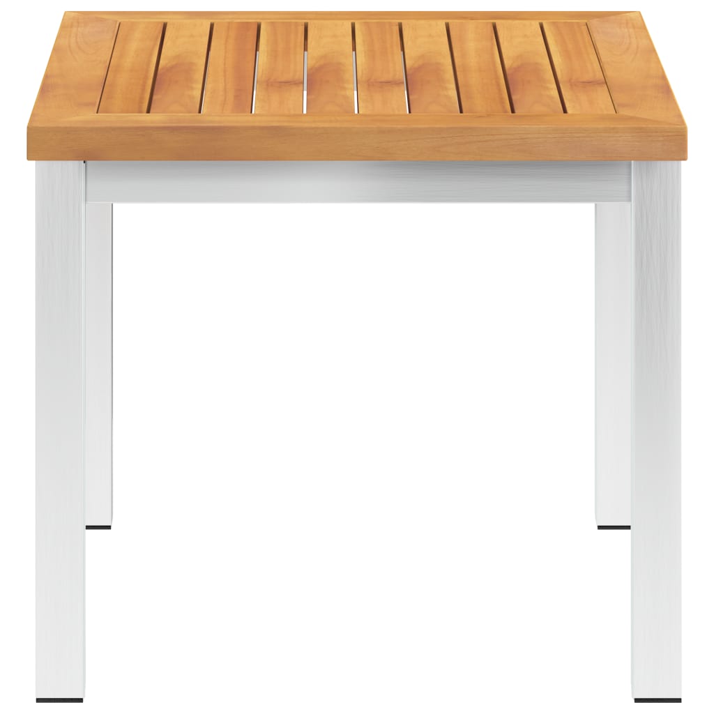 Tavolino da Giardino 45x45x38cm in Legno Acacia e Acciaio Inox - homemem39