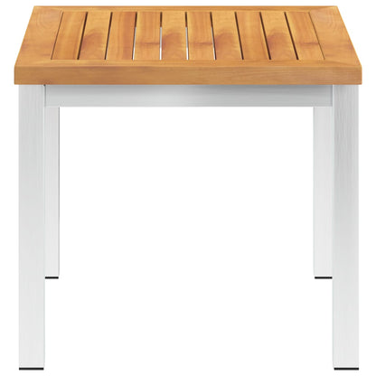 Tavolino da Giardino 45x45x38cm in Legno Acacia e Acciaio Inox - homemem39