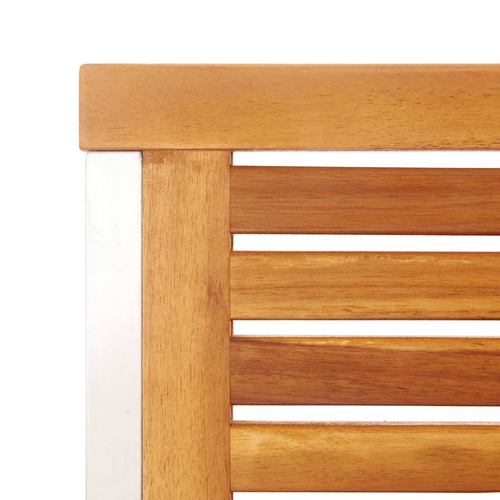 Sedie da Giardino 2 pz Legno Massello di Acacia e Acciaio Inox | homemem39