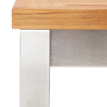 Sgabelli da Bar 4 pz in Legno Massello di Acacia e Acciaio Inox | homemem39
