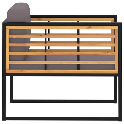 Sedie da Giardino con Cuscini 2 pz in Legno Acacia Grigio Scuro - homemem39