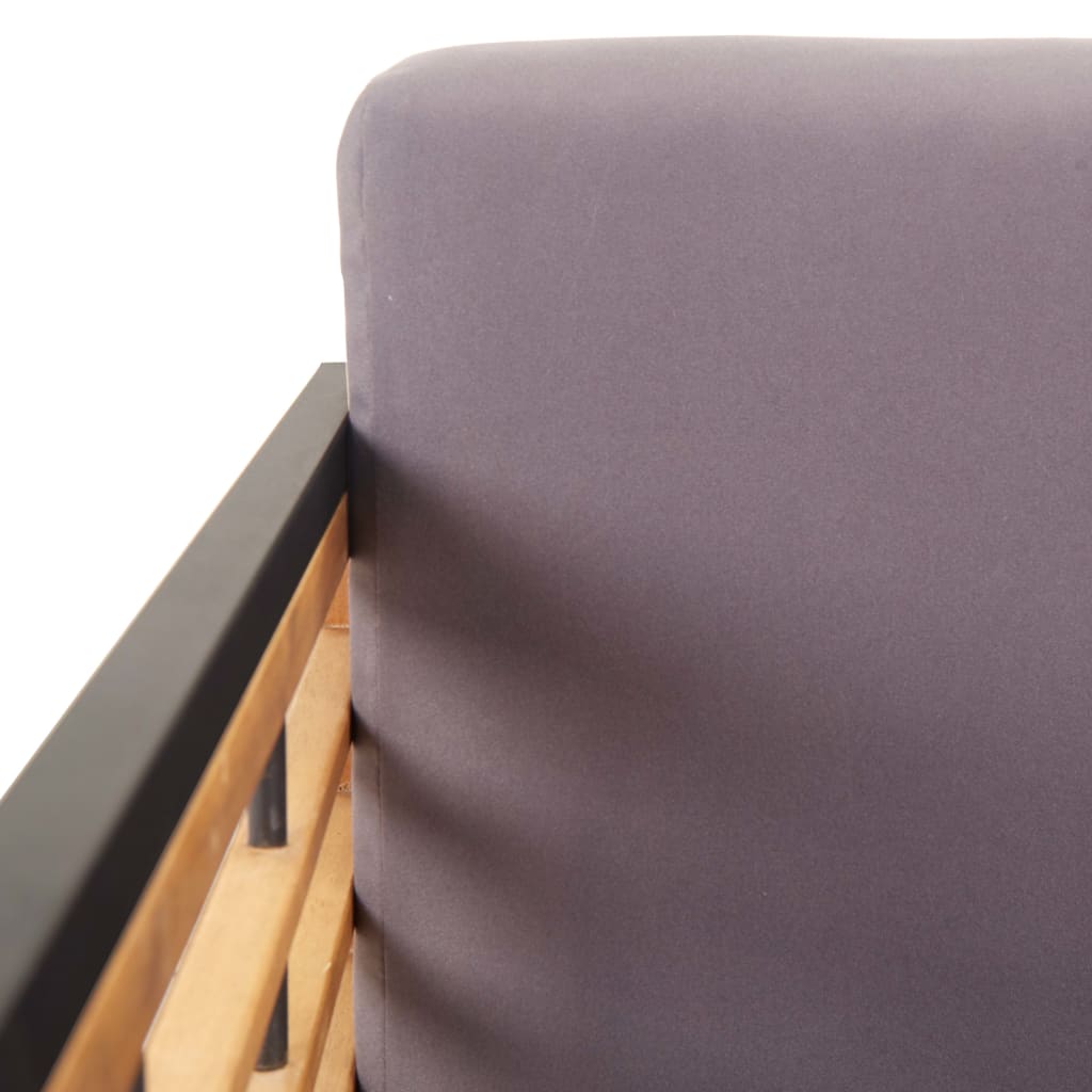 Sedie da Giardino con Cuscini 2 pz in Legno Acacia Grigio Scuro | homemem39