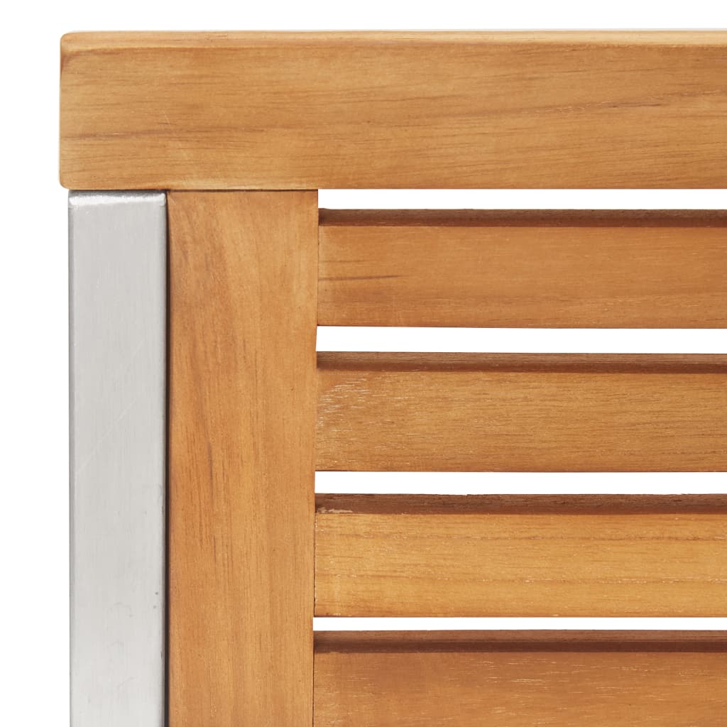 Sedie da Giardino 2 pz in Legno Massello di Teak e Acciaio Inox - homemem39