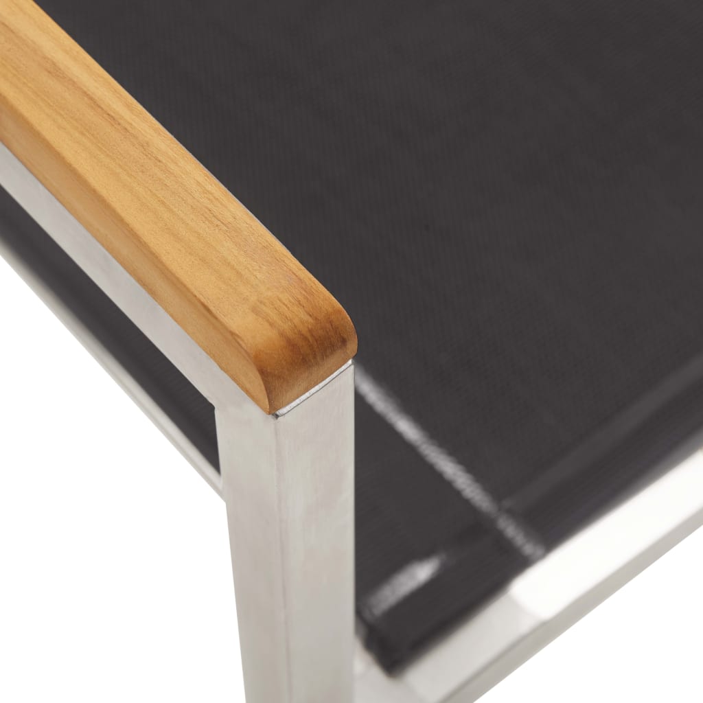 Sedie da Giardino 4 pz in Textilene e Acciaio Inox Grigie - homemem39