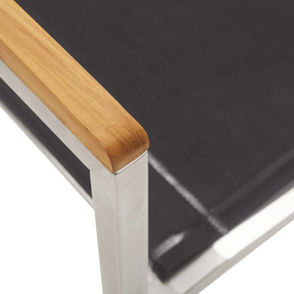 Sedie da Giardino 4 pz in Textilene e Acciaio Inox Grigie - homemem39