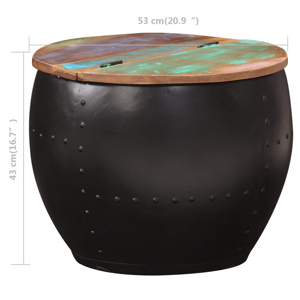 Tavolino da Salotto 53x43 cm in Legno Massello di Recupero | homemem39
