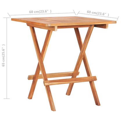 Tavolo da Bistrot Pieghevole 60x60x65 cm in Massello di Teak - homemem39