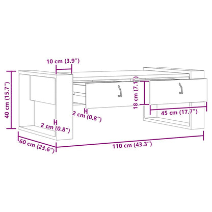 Tavolino da Salotto 110x60x40 cm in Legno Massello di Teak | homemem39