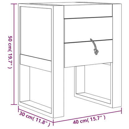 Comodino 40x30x50 cm in Legno Massello di Teak | homemem39