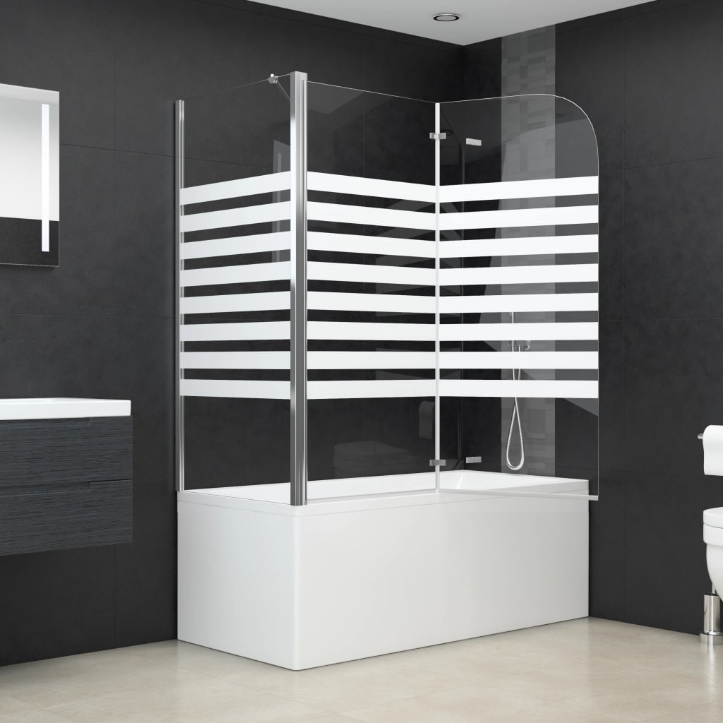 Cabina da Bagno 120x68x130 cm in Vetro Temperato a Righe - homemem39