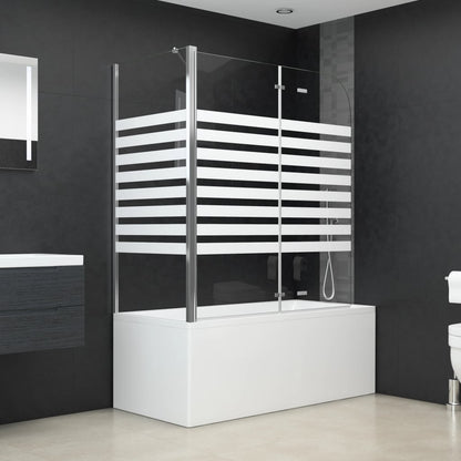 Cabina da Bagno 120x68x130 cm in Vetro Temperato a Righe - homemem39