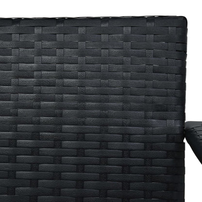 Dondolo da Giardino 3 Posti con Baldacchino in Polyrattan Nero | homemem39