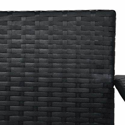 Dondolo da Giardino 3 Posti con Baldacchino in Polyrattan Nero