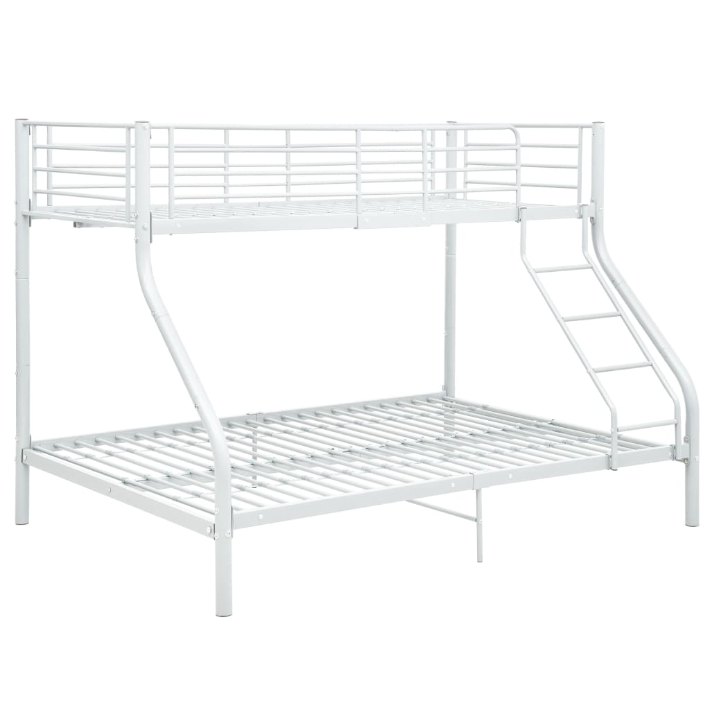 Letto a Castello Bianco in Metallo 140x200 cm/90x200 cm | homemem39