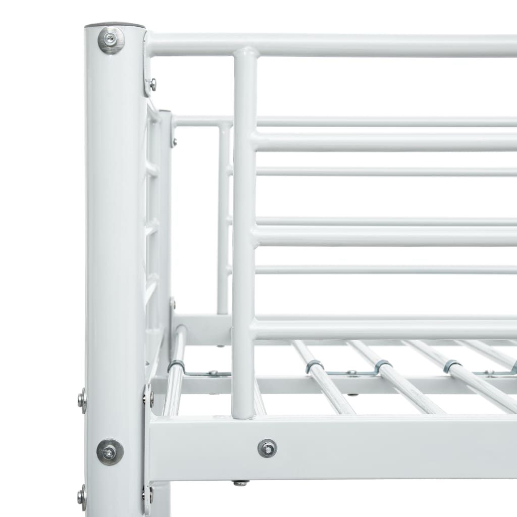 Letto a Castello Bianco in Metallo 140x200 cm/90x200 cm | homemem39