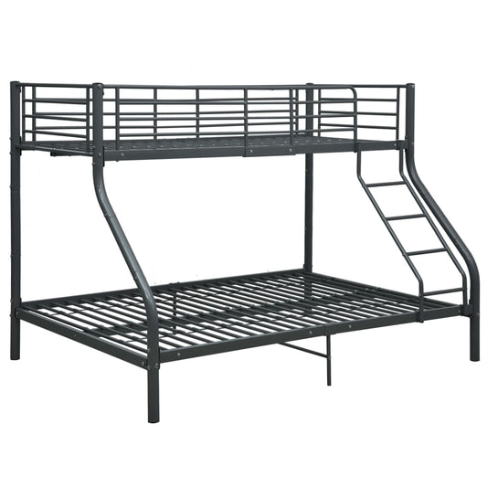Letto a Castello Nero in Metallo 140x200 cm/90x200 cm | homemem39