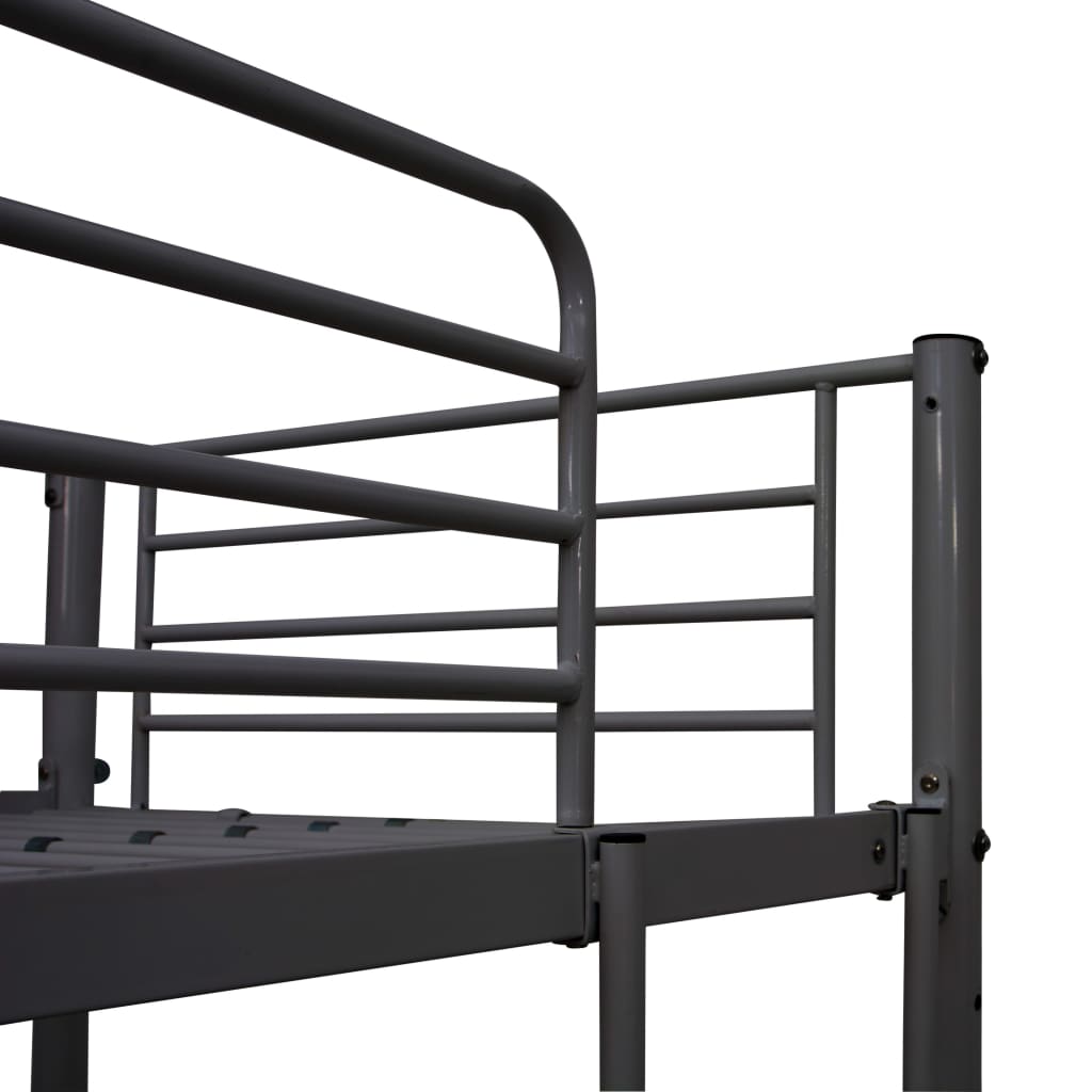 Letto a Castello con Tavolino Nero in Metallo 90x200 cm | homemem39