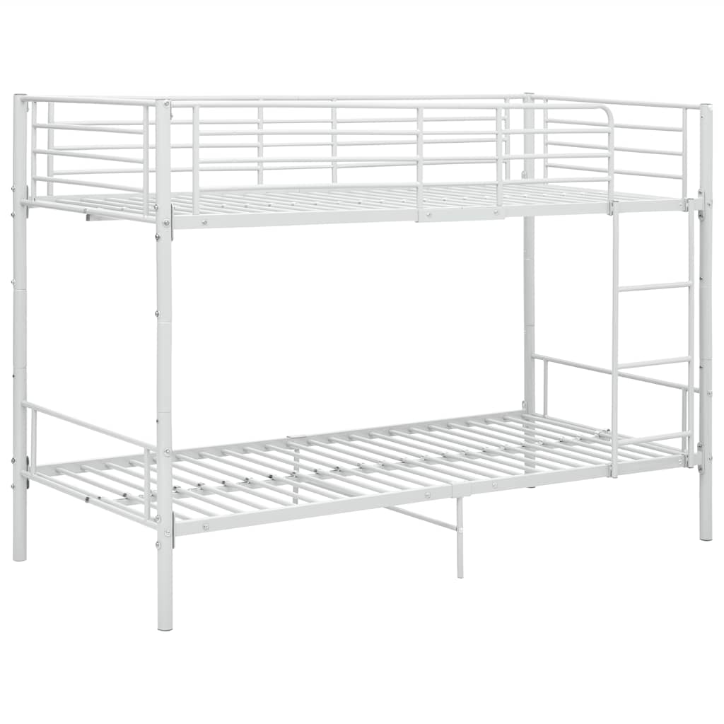 Letto a Castello Bianco in Metallo 90x200 cm | homemem39