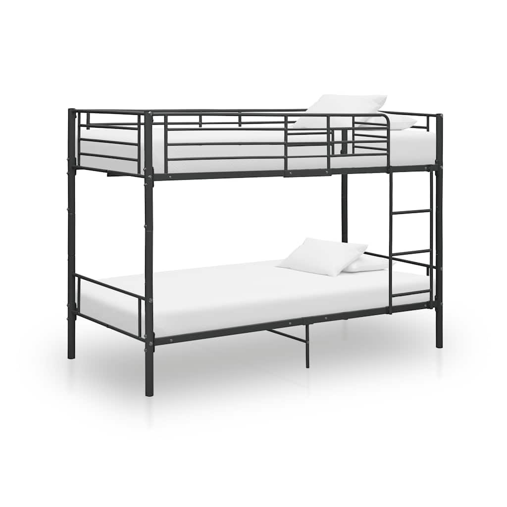 Letto a Castello Nero in Metallo 90x200 cm | homemem39