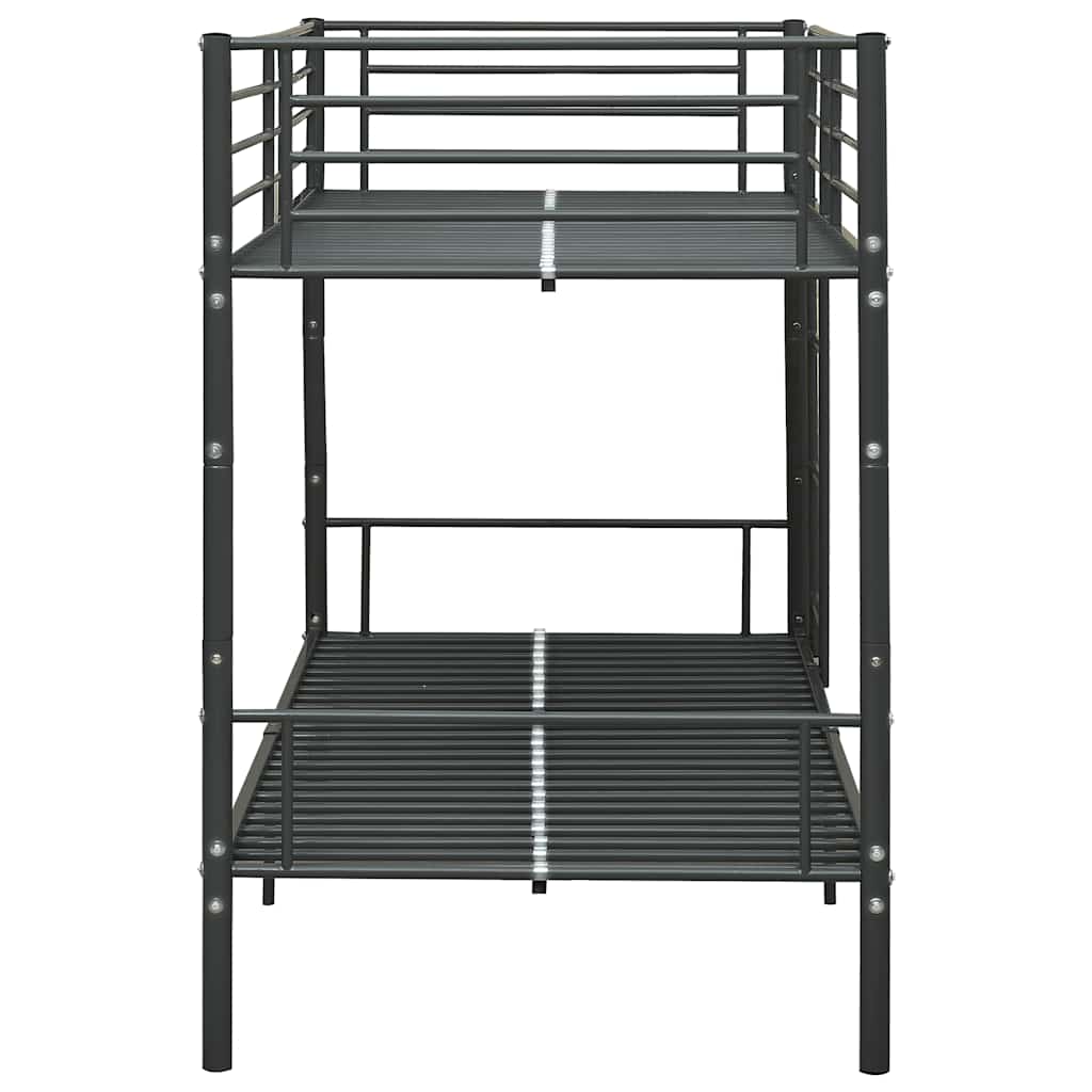 Letto a Castello Nero in Metallo 90x200 cm | homemem39
