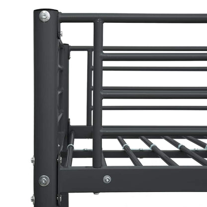 Letto a Castello Nero in Metallo 90x200 cm | homemem39