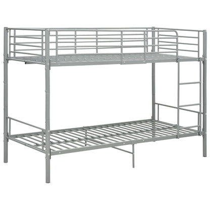 Letto a Castello Grigio in Metallo 90x200 cm | homemem39