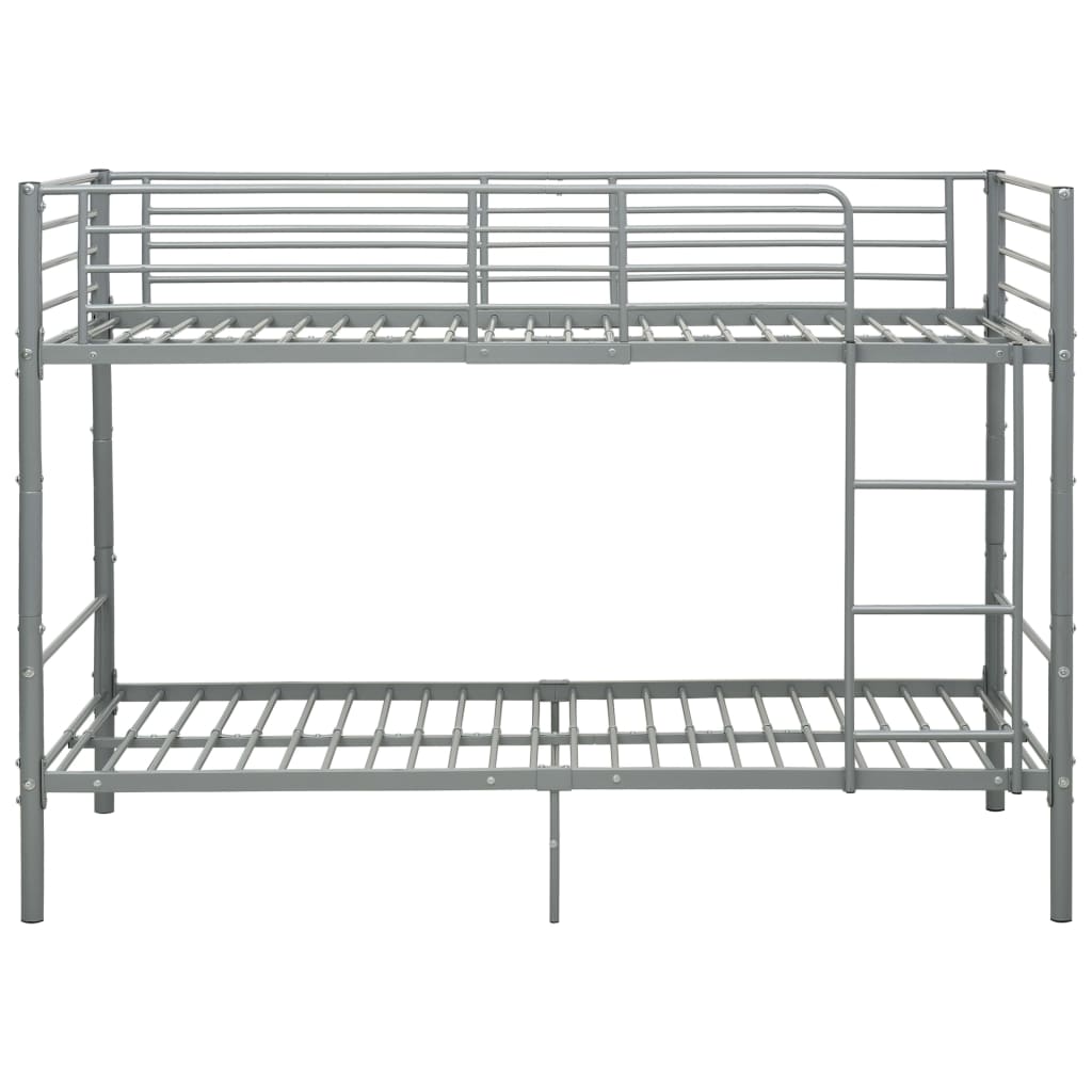 Letto a Castello Grigio in Metallo 90x200 cm | homemem39