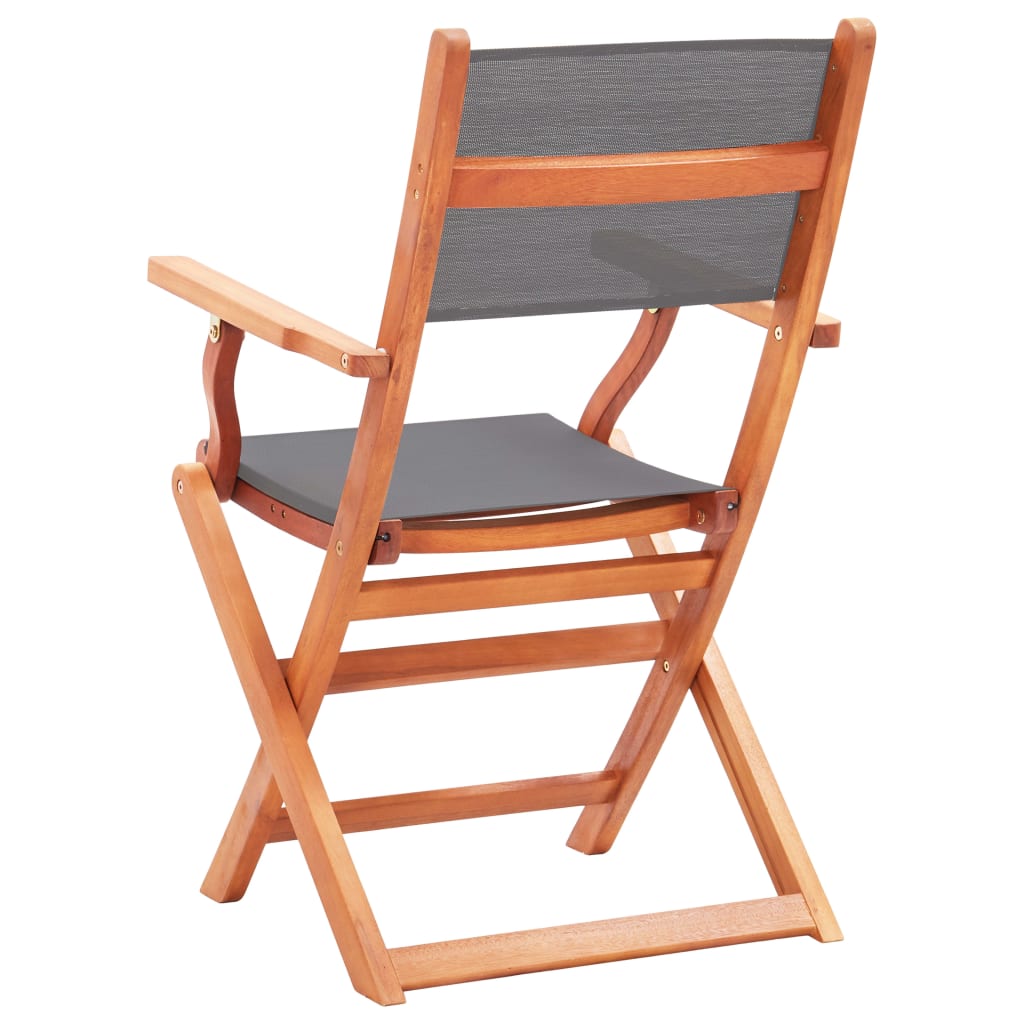 Sedie da Giardino Pieghevoli 4 pz Grigio Eucalipto e Textilene | homemem39