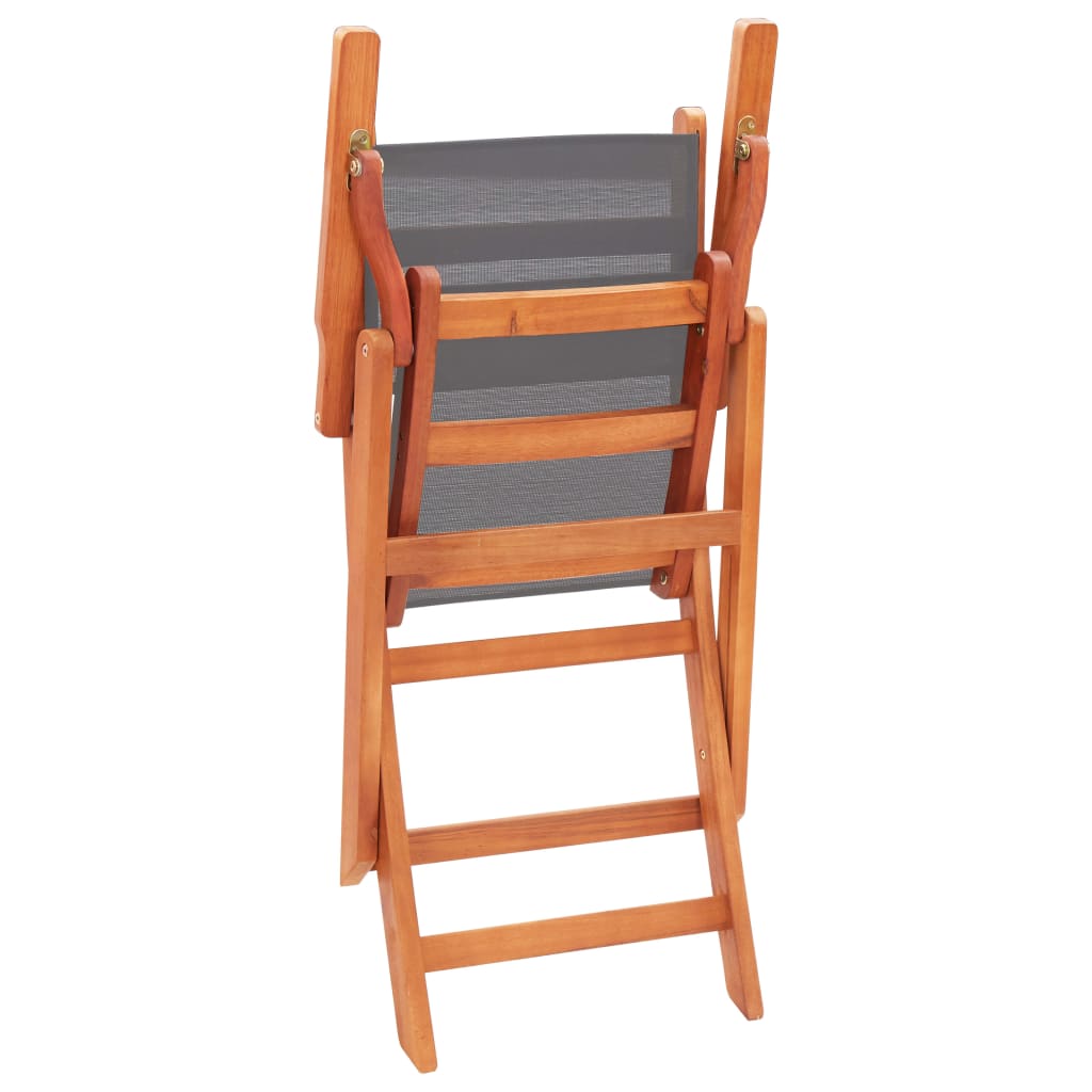 Sedie da Giardino Pieghevoli 4 pz Grigio Eucalipto e Textilene | homemem39