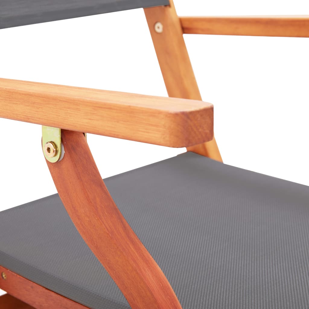 Sedie da Giardino Pieghevoli 4 pz Grigio Eucalipto e Textilene | homemem39