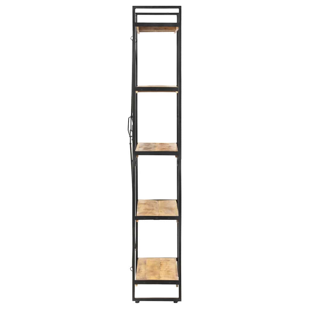 Libreria a 5 Ripiani 140x30x180 cm in Legno Massello di Mango